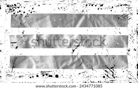 Rough Grunge Gritty Vector Halftone Pattern Dots with Transparent Background Distressed Spilled Ink Overlay Design