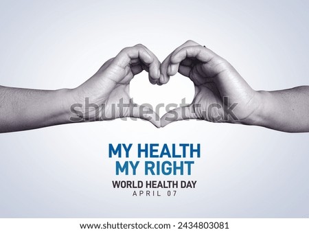World Health Day concept. Heart and stethoscope design for health day. Global health care concept. My Health My Right Royalty-Free Stock Photo #2434803081