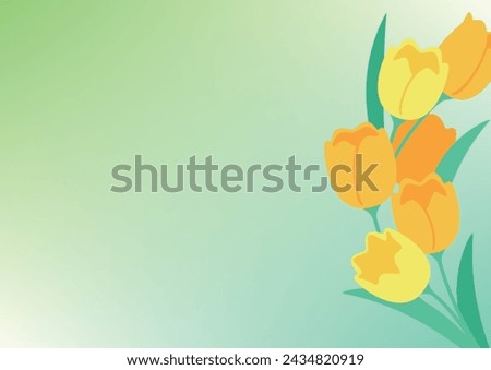 Spring background material, bouquet of yellow tulips