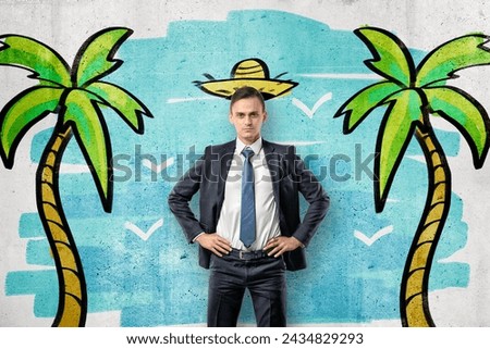 Professional dressed as a beach tourist