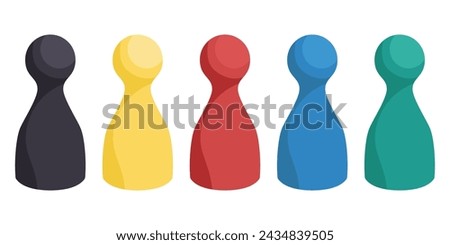 Set of game pieces - hand drawn vector illustration.