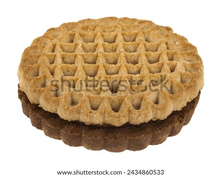 Cookies isolated on white background. Detail for design. Design elements. Macro. Background for business cards, postcards and posters.
