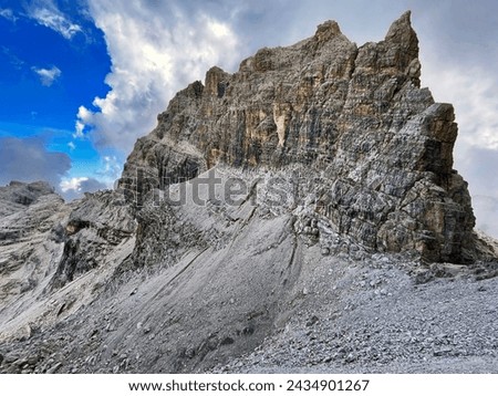 Edge of Elevation: Dolomite Via Ferrata Trail in Adamello Brenta, Bocchette, Dolomites Royalty-Free Stock Photo #2434901267