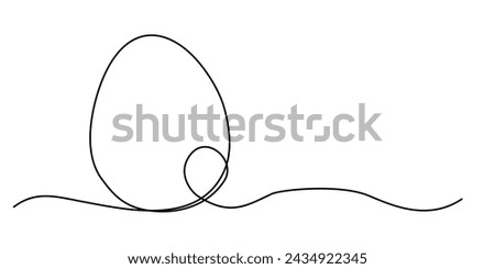 Simple Easter egg in line art style, outline for colouring book, vector Royalty-Free Stock Photo #2434922345