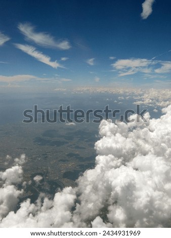 Sky and cloud scenery seen from an airplane