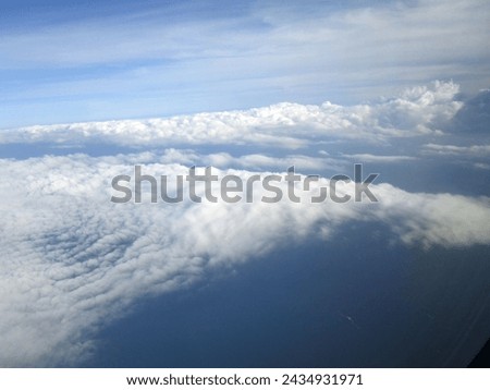 Sky and cloud scenery seen from an airplane