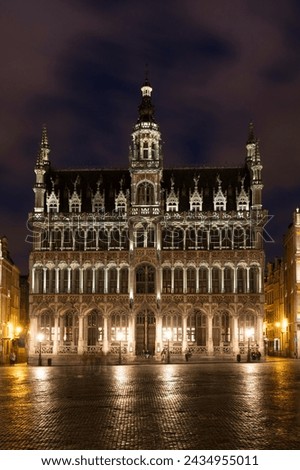 Maison du Roi City Museum, Broodhuis, Grand Place, Grote Markt, Night Picture, Brussels, Belgium