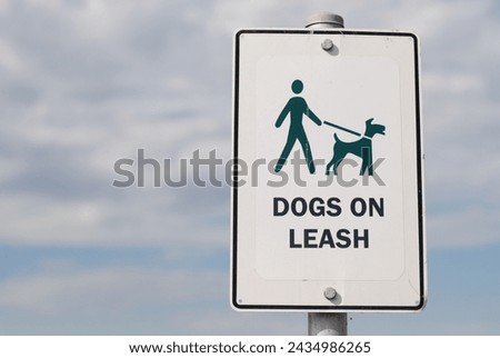 Dogs on leash sign in Melbourne, Australia