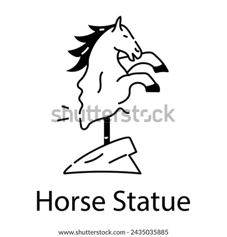 A well-designed line icon of horse statue 
