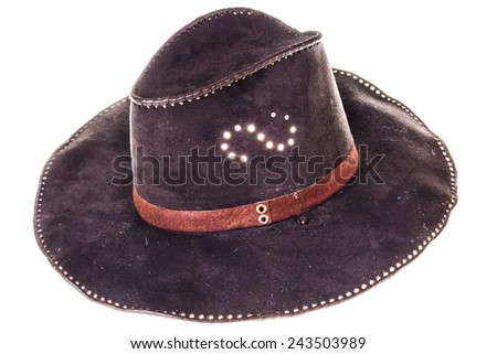 leather cowboy hat isolated on white
