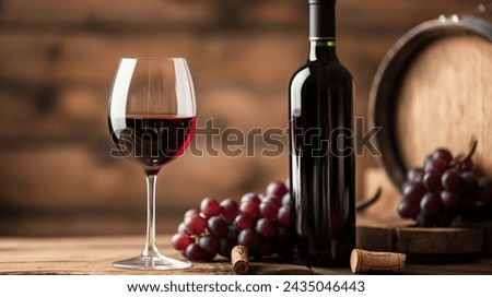 glass and bottle of the wine