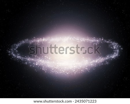 Elliptical galaxy isolated on black background. Beautiful galaxy with star clusters. Space landscape, beauty of the universe. Royalty-Free Stock Photo #2435071223