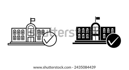 School building icon vector design template