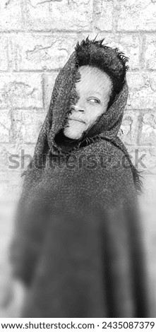 Model with shawl scarf wrap cover