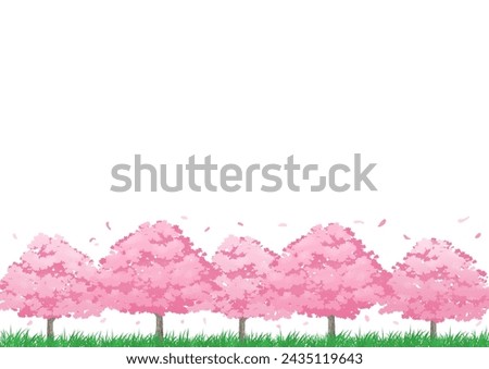 Clip art background of beautiful cherry blossom trees