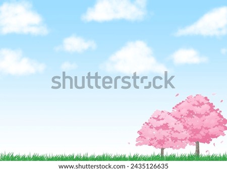 Clip art background of beautiful cherry blossoms