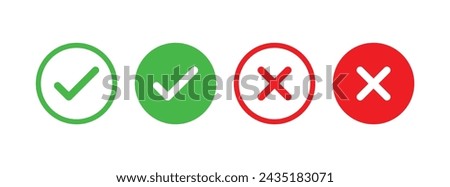 Right And Wrong icon Vector Illustration. Check mark and Cross mark Symbol. Yes And No Mark Icons. 
