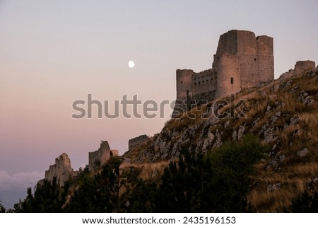 Rocca Calascio at sunset, Abruzzo Royalty-Free Stock Photo #2435196153