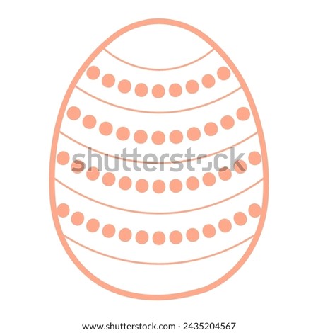 Painted Easter egg illustration. Line art style design, isolated vector. Easter holiday clip art, seasonal card, banner, poster, element