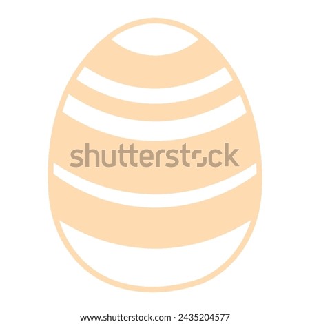 Painted Easter egg illustration. Line art style design, isolated vector. Easter holiday clip art, seasonal card, banner, poster, element