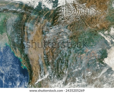 Fires in Indochina. Fires in Indochina. Elements of this image furnished by NASA.