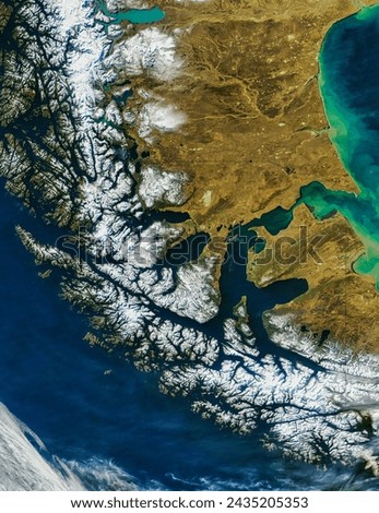 Strait of Magellan, Chile. . Elements of this image furnished by NASA.