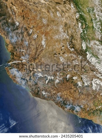 Fires in Mexicos Sierra Madre del Sur. Scores of fires were burning in the mountain chains lining Mexicos Pacific Coast on May 17, 2005. This. Elements of this image furnished by NASA.