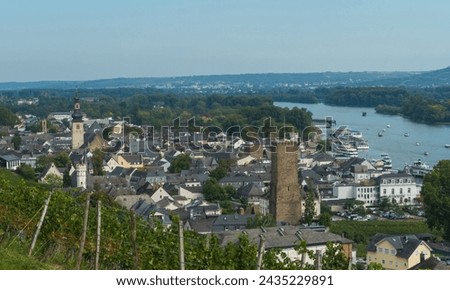 View to Ruedesheim in Germany Royalty-Free Stock Photo #2435229891