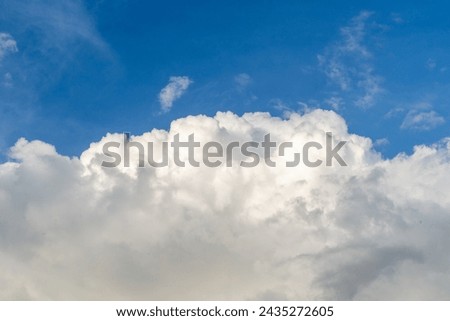 Photograph of clean blue sky and white clouds