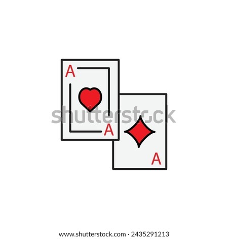 playing cards vector type icon