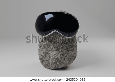 Vision Pro Infinity Background Isolated Rock Stone Display Mockup Virtual Reality  Royalty-Free Stock Photo #2435304035