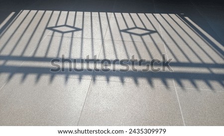 background shadow of the fence visible under the floor