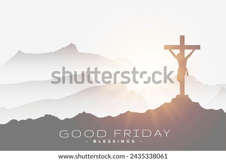 beautiful good friday cultural background for spiritual belief and faith vector Royalty-Free Stock Photo #2435338061