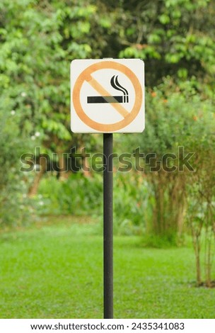 A No Smoking Sign in a Park