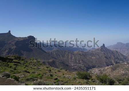 Roque Nublo in Gran canaria. Diferent views from Roque Nublo. Spain, Las palmas de gran Canaria. Royalty-Free Stock Photo #2435351171