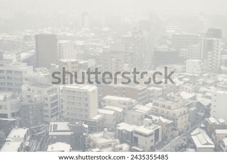 view of the city in winter,Tokyo,Japan