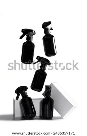 500ml bottle perfume spray in high resolution image and isolated in white with blurry ends
