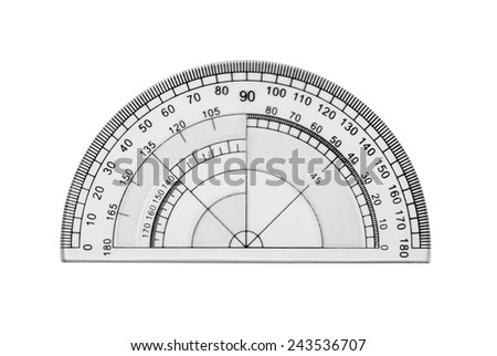 Transparent protractor isolated on white