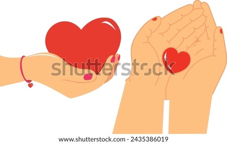 ClipartHand with heart vector illustration arts hand vector 
