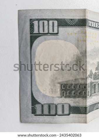 Currency note, USA American currency dollar, Closeup of USA dollars currency notes, paper money 100 dollars. USA dollar 
Photo Formats of USA currency bank note 