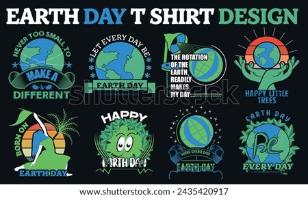 Earth Daytypography global human t shirt design