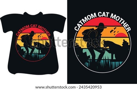Cat t shirt typography desig mascot