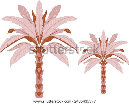 Beautiful handdrawn colour full palm tree.