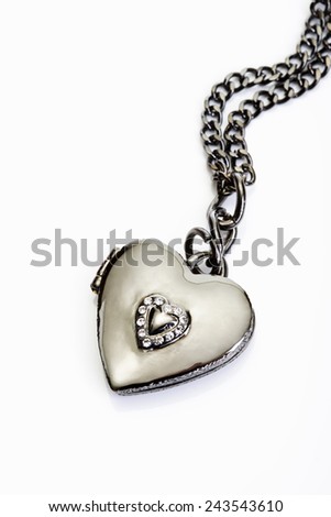 Bling jewellery, necklace, heart shaped pendant