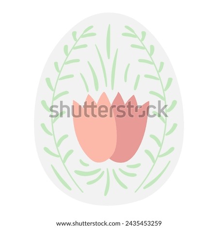 Painted Easter egg illustration. Hand drawn flat style design, isolated vector. Easter holiday clip art, seasonal card, banner, poster, element