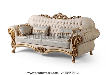 Classic sofa isolated on white background . corner view Royalty-Free Stock Photo #2435457913