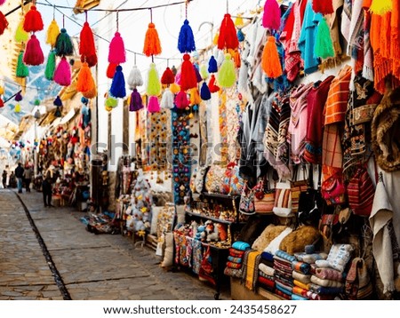 Colorful alley with handmade souvenirs in traditional Pisac market, Sacred valley of Inca, Cusco region, Peru
 Royalty-Free Stock Photo #2435458627