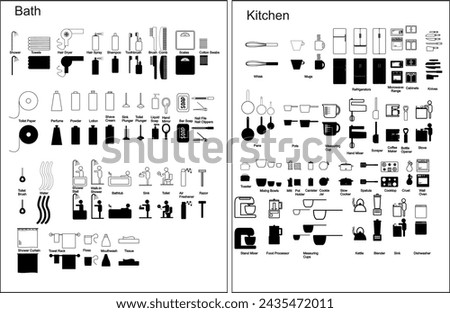 148 Icons for Bath and Kitchen