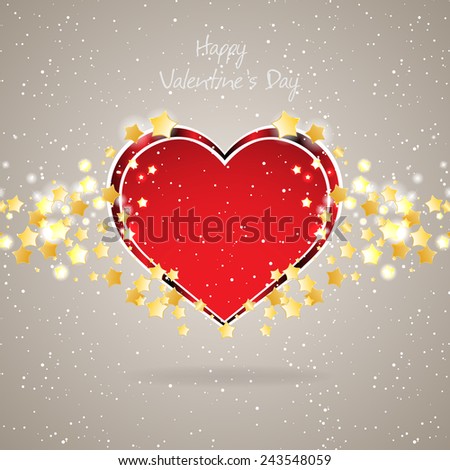Beautiful red heart background. Vector Illustration. Clip-art