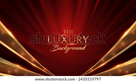 Red Royal Awards Graphics Background. Royal Awards Graphics Background. Jubilee Decorative Invitation. Wedding Entertainment Hollywood Bollywood Night. Luxurious Brand High Standard Award Background.  Royalty-Free Stock Photo #2435519797